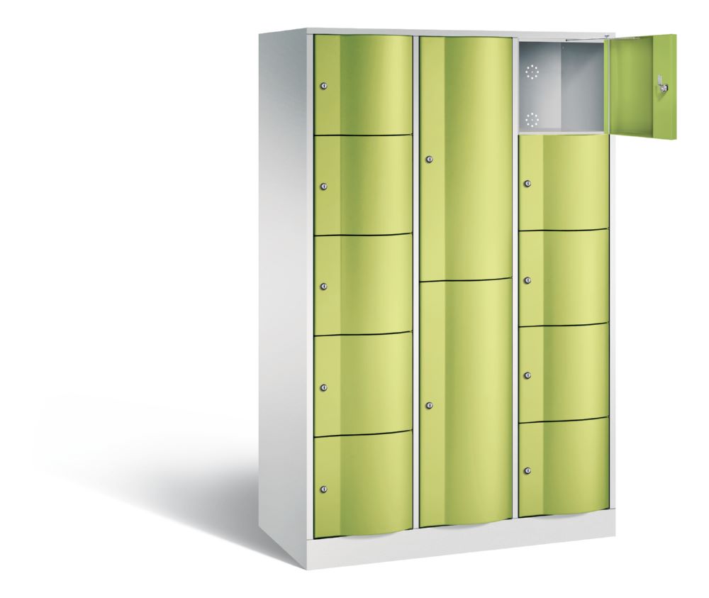 Produktbild C+P Schließfachschrank Resisto 1950 x 1148 x 540 mm lichtgrau viridingrau 12 Fächer bild 2