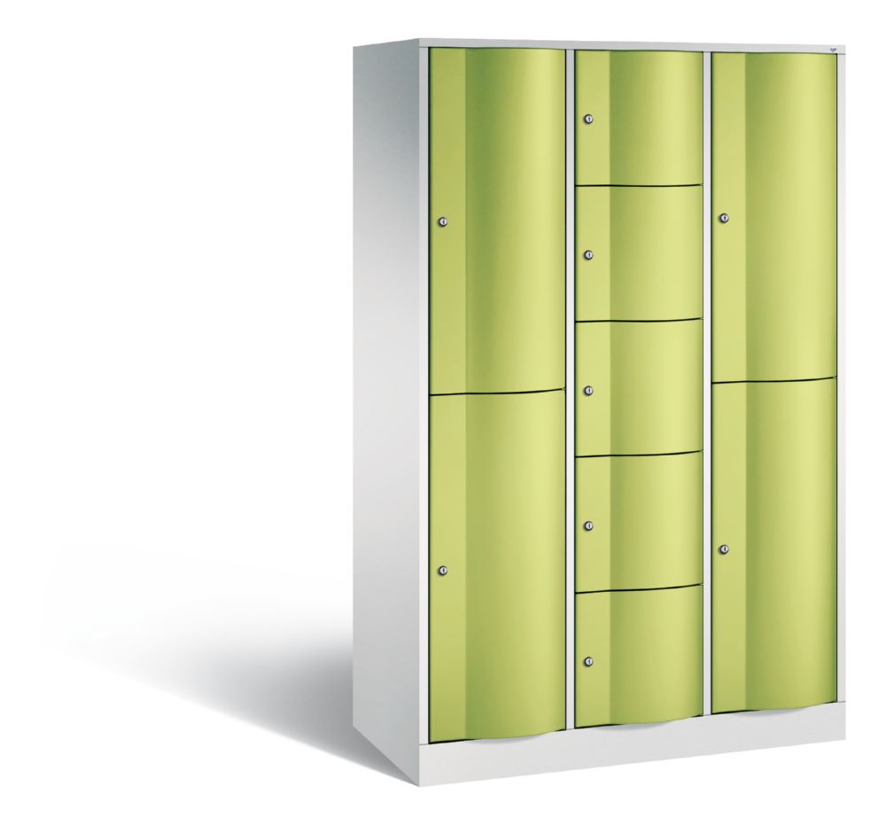 Produktbild C+P Schließfachschrank Resisto 9 Fächer 1950 x 1148 x 540 mm lichtgrau viridingrün