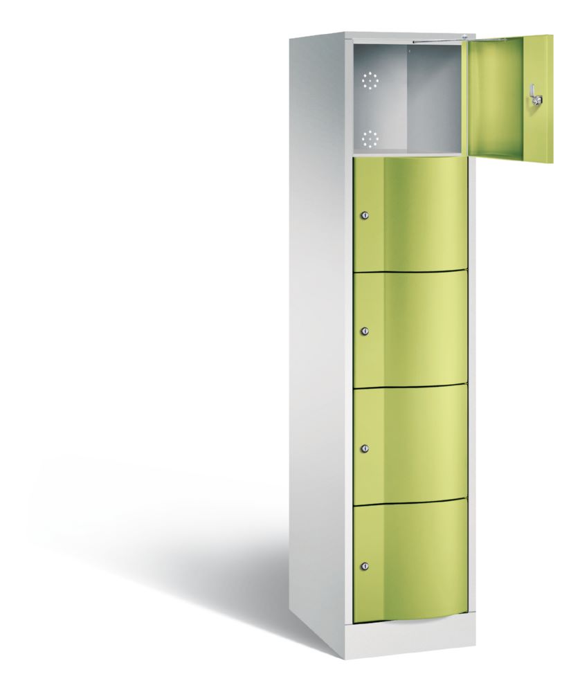 Produktbild C+P Schließfachschrank Resisto 5 Fächer abschließbar viridingrün 396 x 540 x 1950 mm bild 2