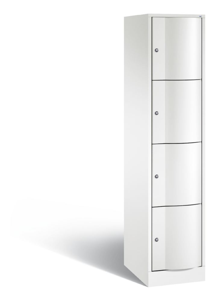 Produktbild C+P Schließfachschrank Resisto 4 Fächer übereinander weiß 396 x 540 x 1950 mm