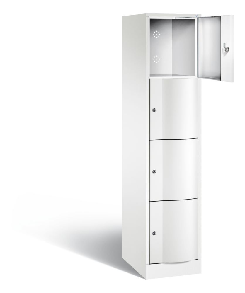 Produktbild C+P Schließfachschrank Resisto 4 Fächer übereinander weiß 396 x 540 x 1950 mm bild 2