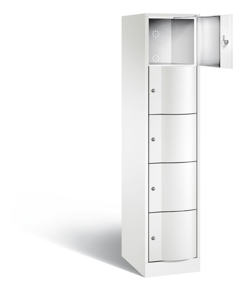 Produktbild C+P Schließfachschrank Resisto 5 Fächer in 1 Abteil weiß 396 x 540 x 1950 mm bild 2