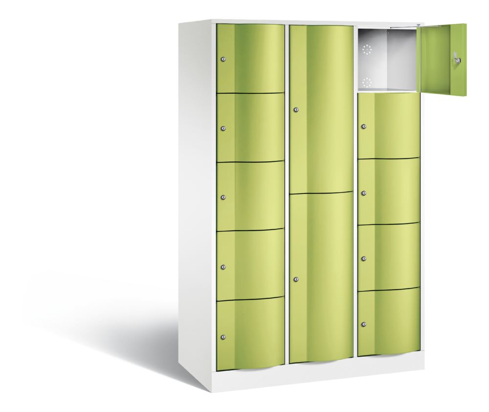 Produktbild C+P Schließfachschrank Resisto 12 Fächer 1950 x 1148 x 540 mm weiß viridingrün bild 2