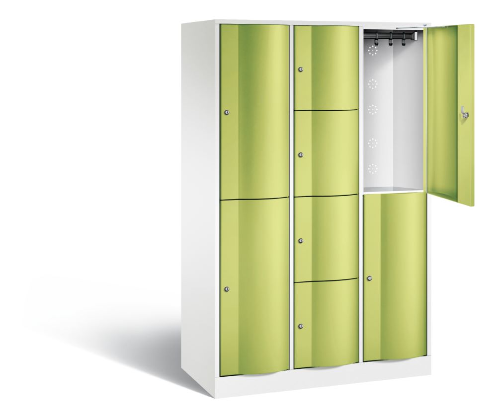 Produktbild C+P Schließfachschrank Resisto 8 Fächer 1950 x 1148 x 540 mm weiß viridingrün bild 2