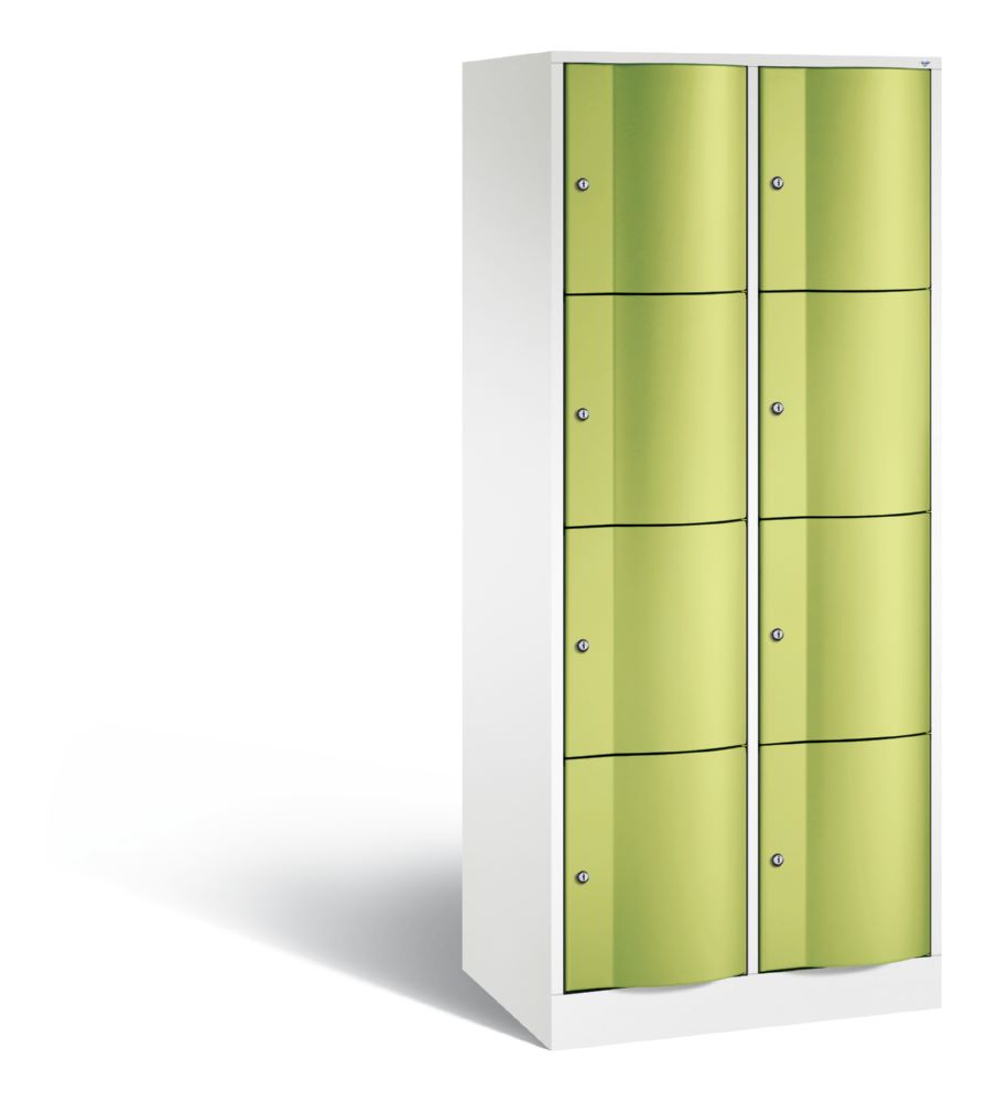 Produktbild C+P Schließfachschrank Resisto 8 Fächer 1950 x 772 x 540 mm weiß viridingrün