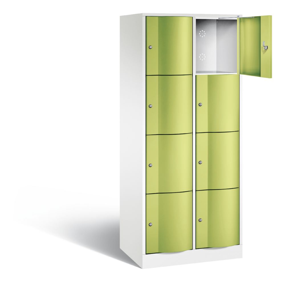 Produktbild C+P Schließfachschrank Resisto 8 Fächer 1950 x 772 x 540 mm weiß viridingrün bild 2