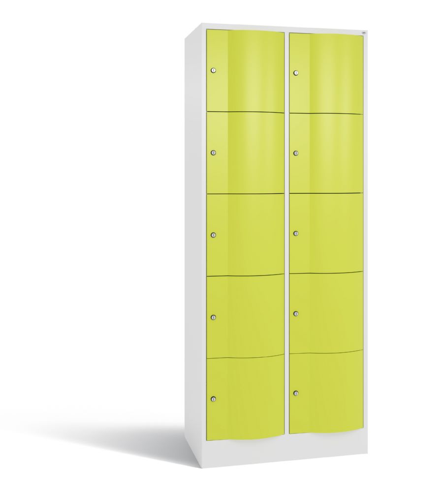 Produktbild C+P Schließfachschrank Resisto 10 Fächer 1950 x 772 x 540 mm weiß viridingrün