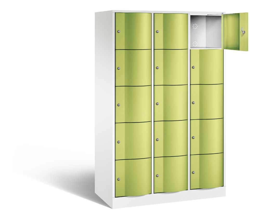 Produktbild C+P Schließfachschrank Resisto 15 Fächer 1950 x 1148 x 540 mm weiß viridingrün bild 2