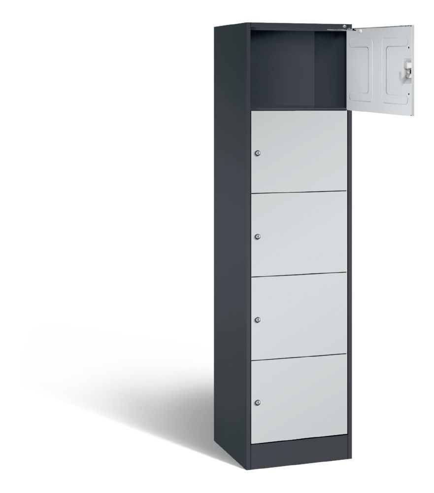 Produktbild C+P Schließfachschrank Serie 8070 5 Fächer lichtgrau 460 x 480 x 1950 mm bild 2