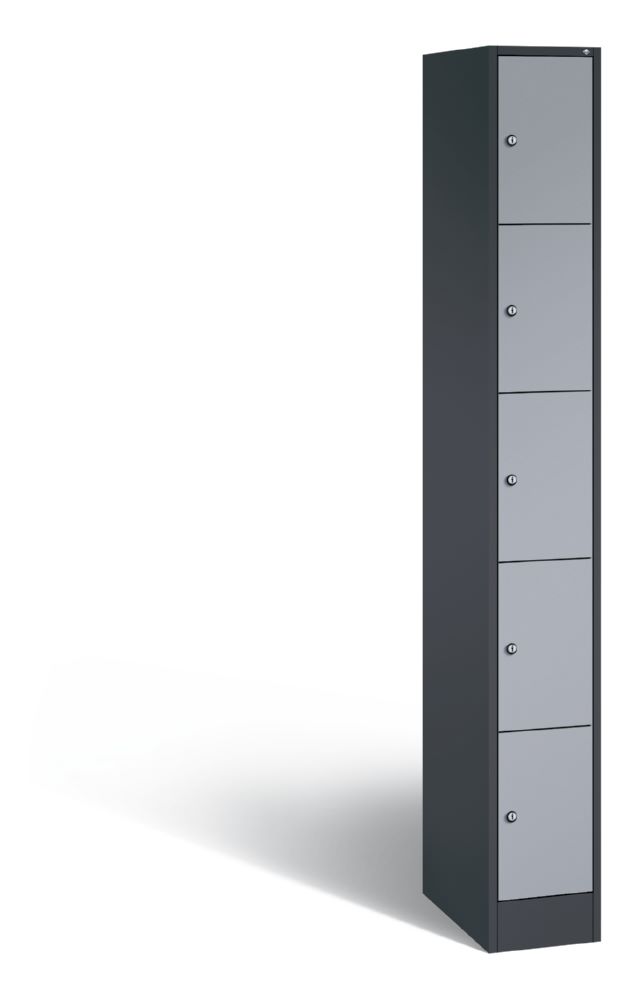 Produktbild C+P Schließfachschrank Serie 8070 mit 5 Fächer weißaluminium 240 x 480 x 1950 mm