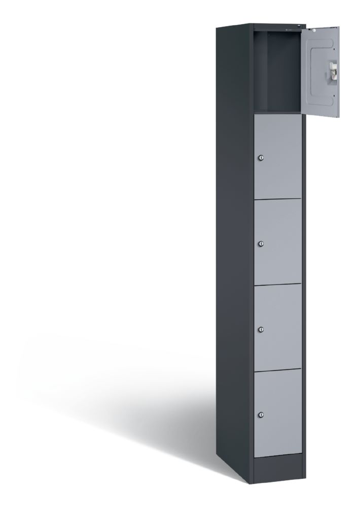 Produktbild C+P Schließfachschrank Serie 8070 mit 5 Fächer weißaluminium 240 x 480 x 1950 mm bild 2
