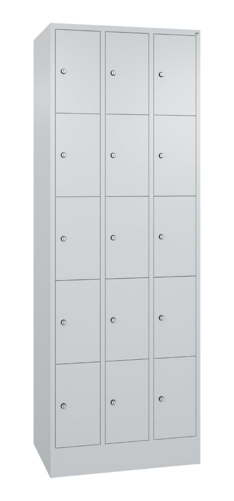 Produktbild C+P Schließfachschrank Serie 8070 1950 x 680 x 480 mm lichtgrau 3 Abteile 5 Fächern