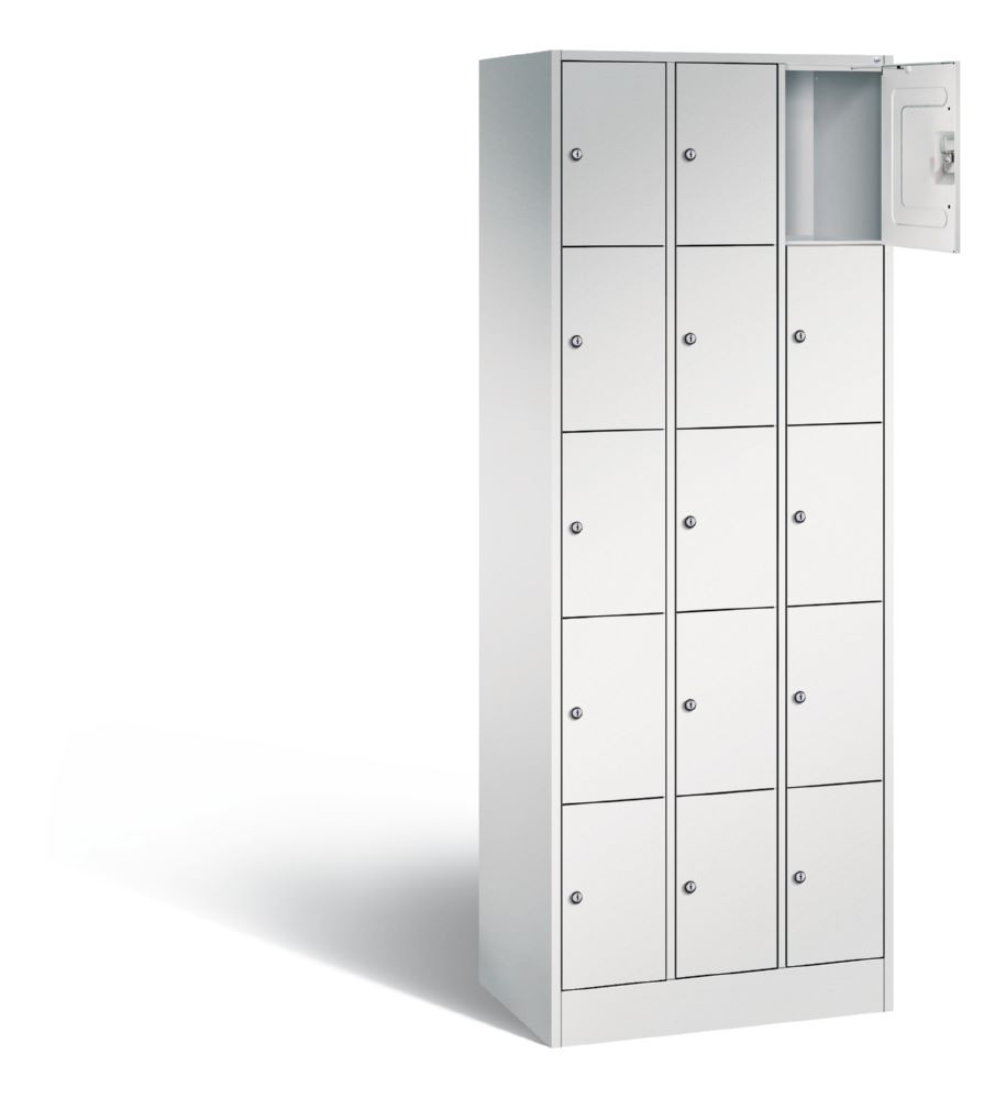 Produktbild C+P Schließfachschrank Serie 8070 1950 x 680 x 480 mm lichtgrau 3 Abteile 5 Fächern bild 2