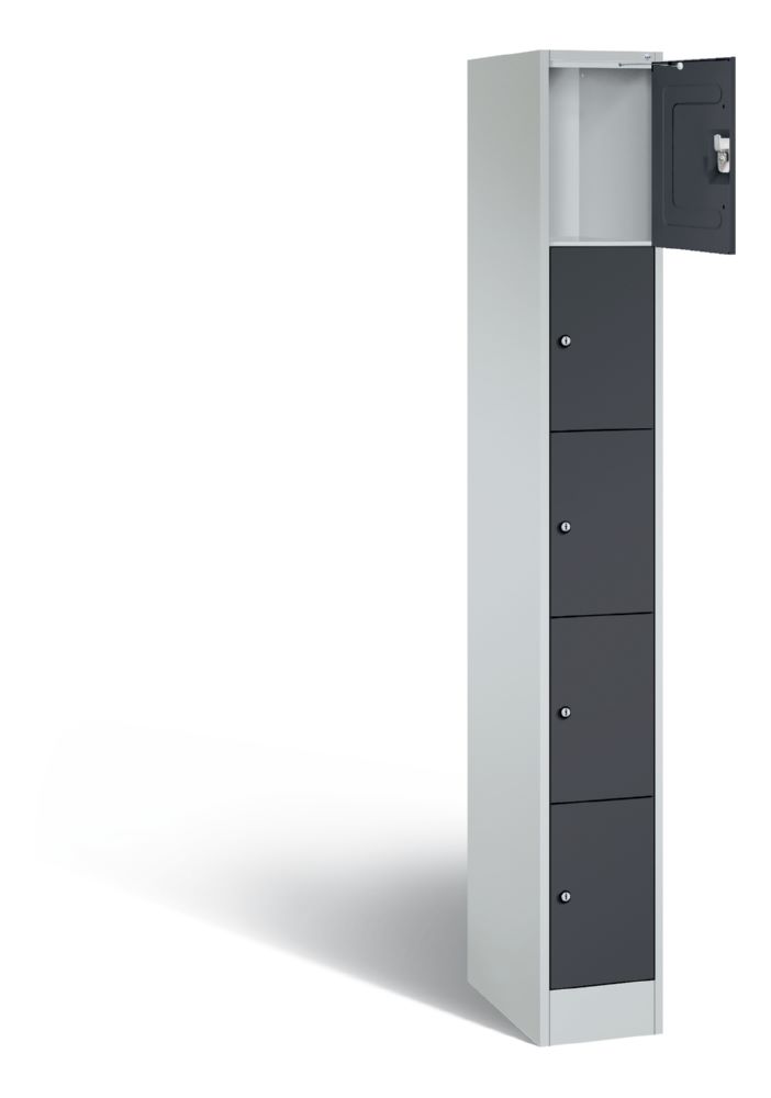 Produktbild C+P Schließfachschrank Serie 8070 mit 5 Fächer dunkelgrau 240 x 480 x 1950 mm bild 2