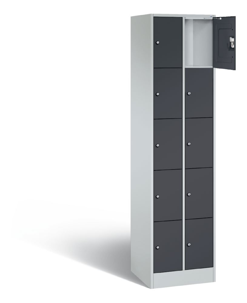 Produktbild C+P Schließfachschrank Serie 8070 H 1950 x B 460 x T 480 mm weiß graualuminium bild 2