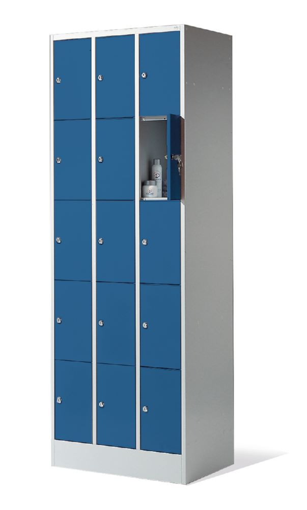 Produktbild C+P Schließfachschrank Serie 8070 1950 x 680 x 480 mm lichtgrau fernblau
