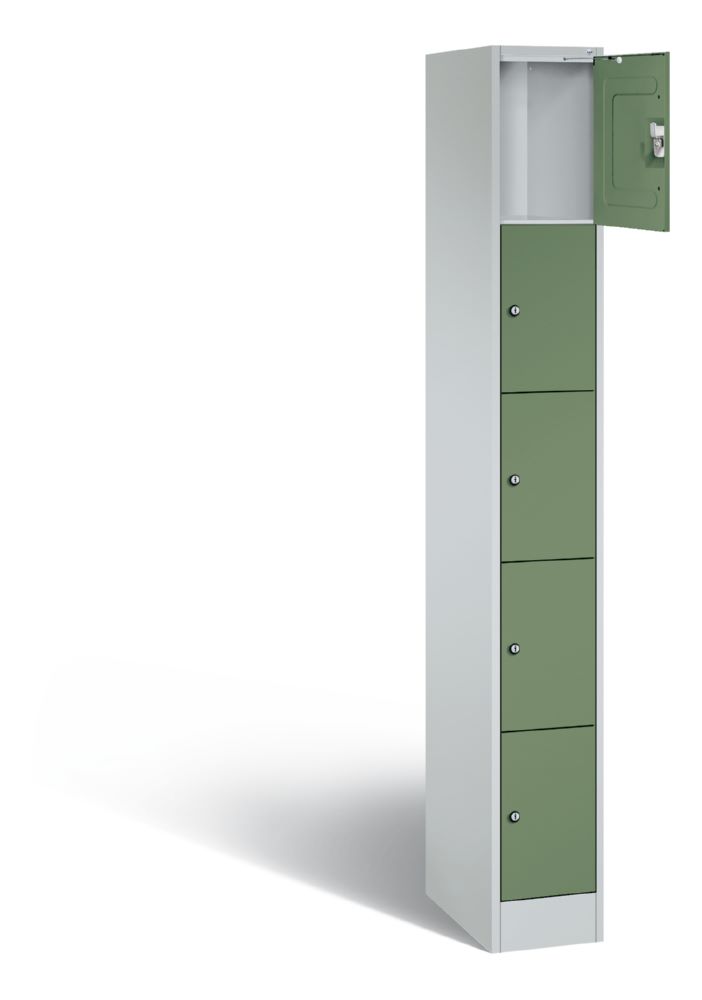 Produktbild C+P Schließfachschrank Serie 8070 mit 5 Fächer resedagrün 240 x 480 x 1950 mm bild 2