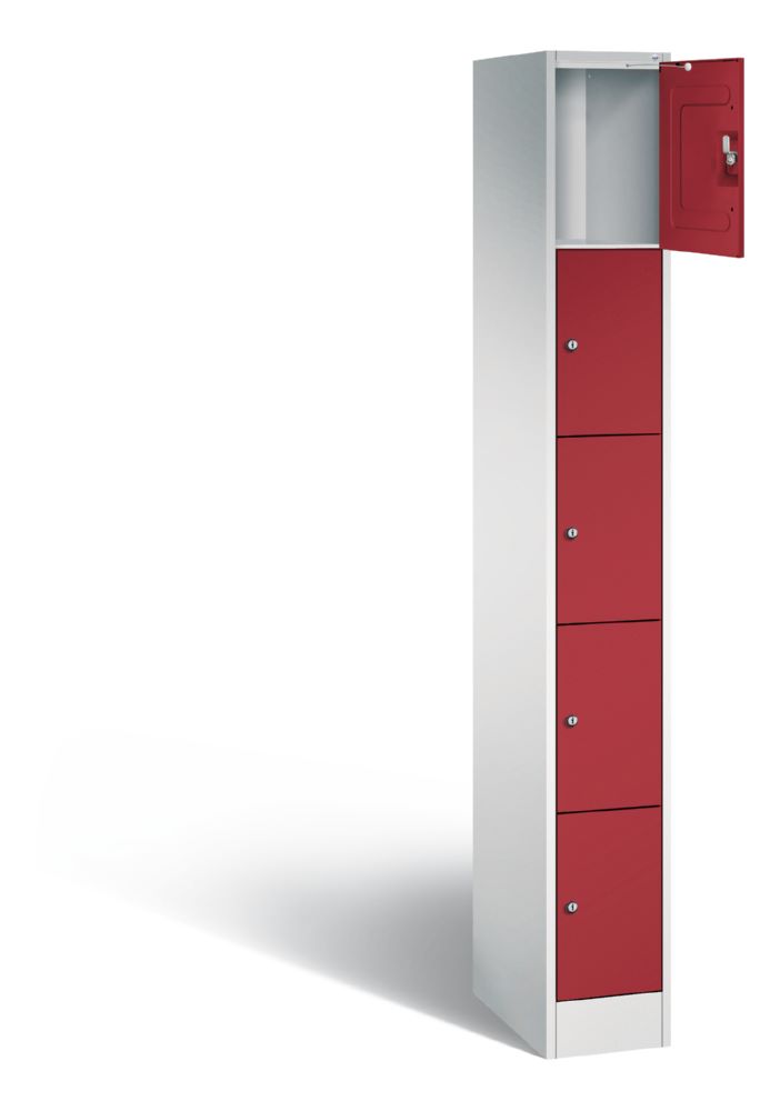 Produktbild C+P Schließfachschrank Serie 8070 mit 5 Fächer rubinrot 240 x 480 x 1950 mm bild 2
