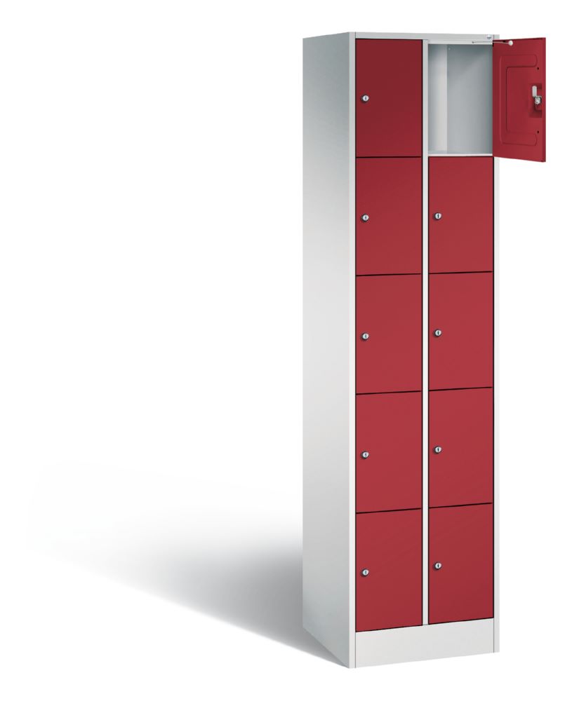 Produktbild C+P Schließfachschrank Serie 8070 H 1950 x B 460 x T 480 mm lichtgrau rubinrot bild 2