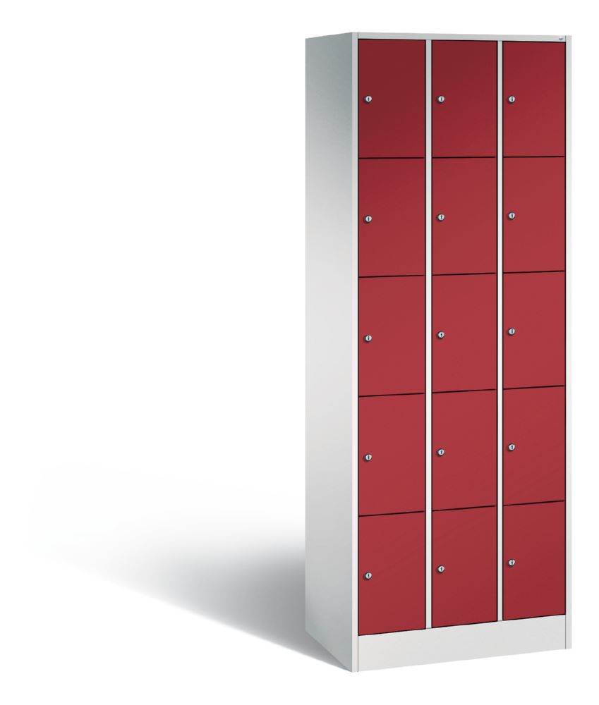 Produktbild C+P Schließfachschrank Serie 8070 H 1950 x B 680 x T 480 mm lichtgrau rubinrot