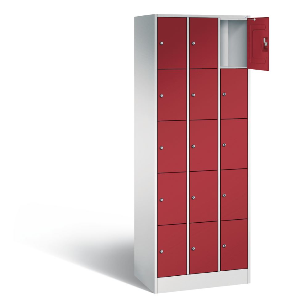 Produktbild C+P Schließfachschrank Serie 8070 H 1950 x B 680 x T 480 mm lichtgrau rubinrot bild 2