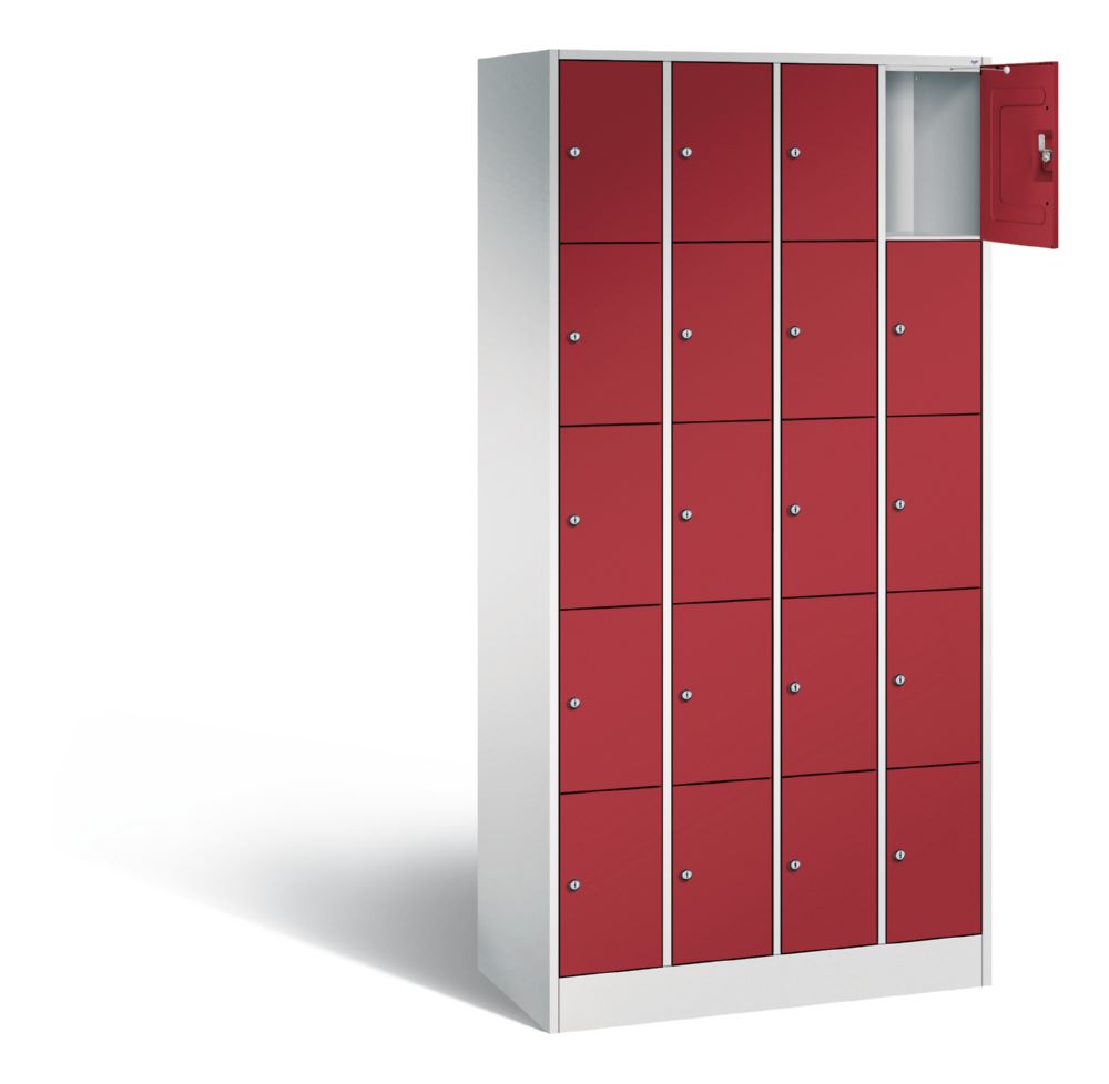 Produktbild C+P Schließfachschrank Serie 8070 H 1950 x B 900 x T 480 mm lichtgrau rubinrot bild 2