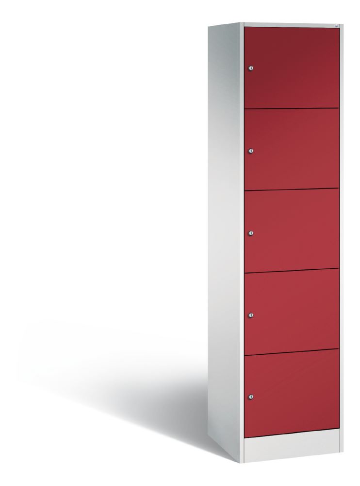Produktbild C+P Schließfachschrank Serie 8070 5 Fächer rubinrot 460 x 480 x 1950 mm
