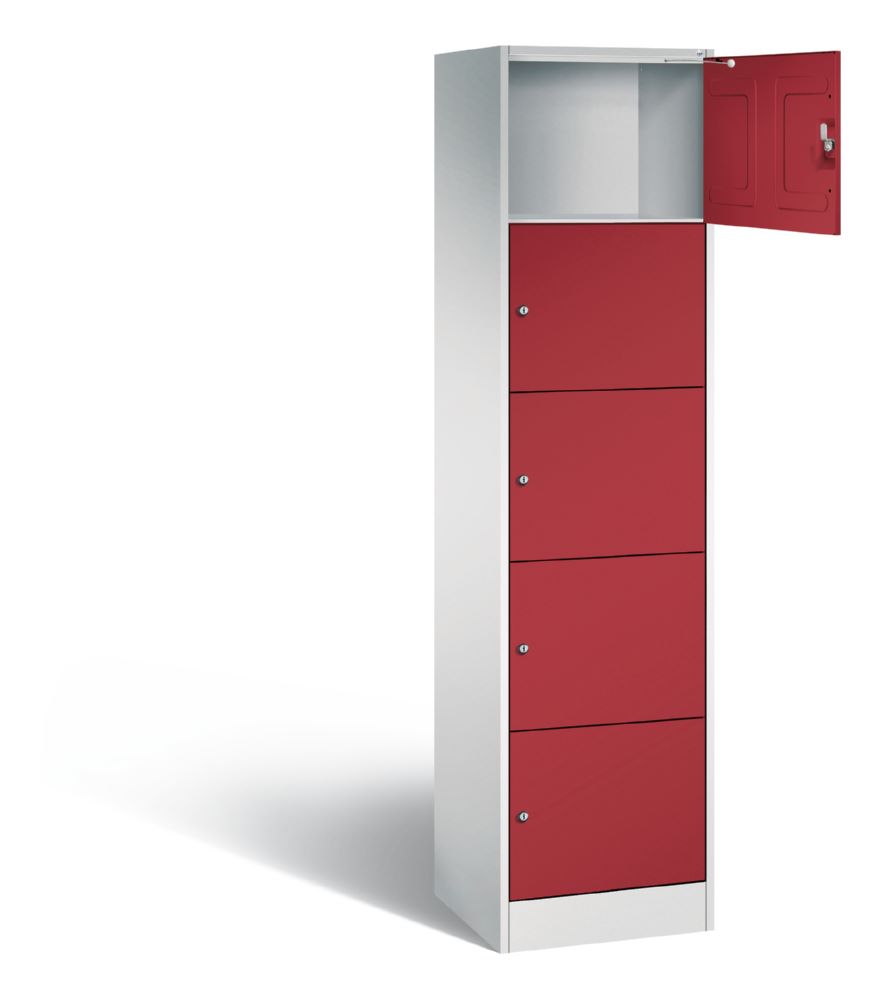 Produktbild C+P Schließfachschrank Serie 8070 5 Fächer rubinrot 460 x 480 x 1950 mm bild 2