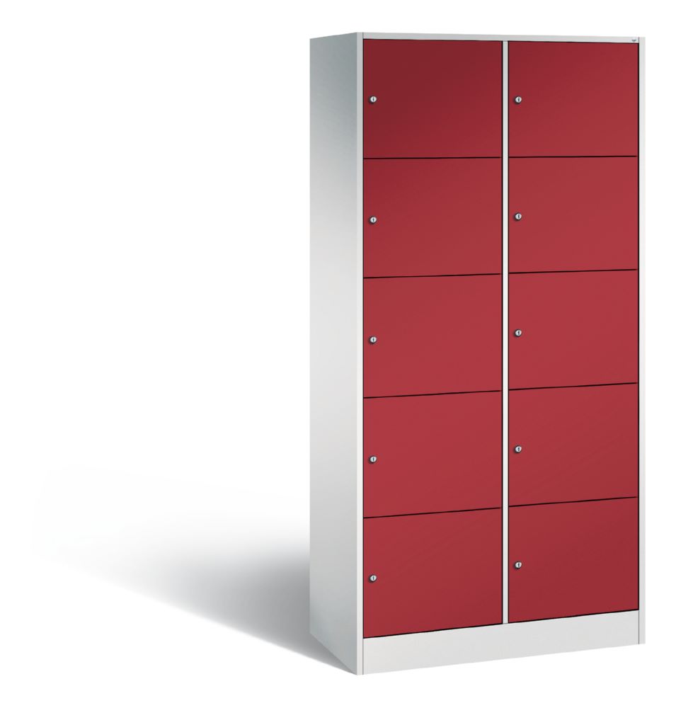 Produktbild C+P Schließfachschrank Serie 8070 1950 x 900 x 480 mm lichtgrau rubinrot