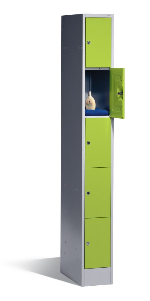 Produktbild C+P Schließfachschrank Serie 8070 mit 5 Fächer viridingrün 240 x 480 x 1950 mm bild 3