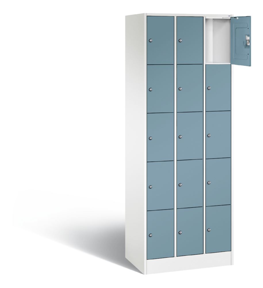 Produktbild C+P Schließfachschrank Serie 8070 H 1950 x B 680 x T 480 mm weiß horizontblau bild 2