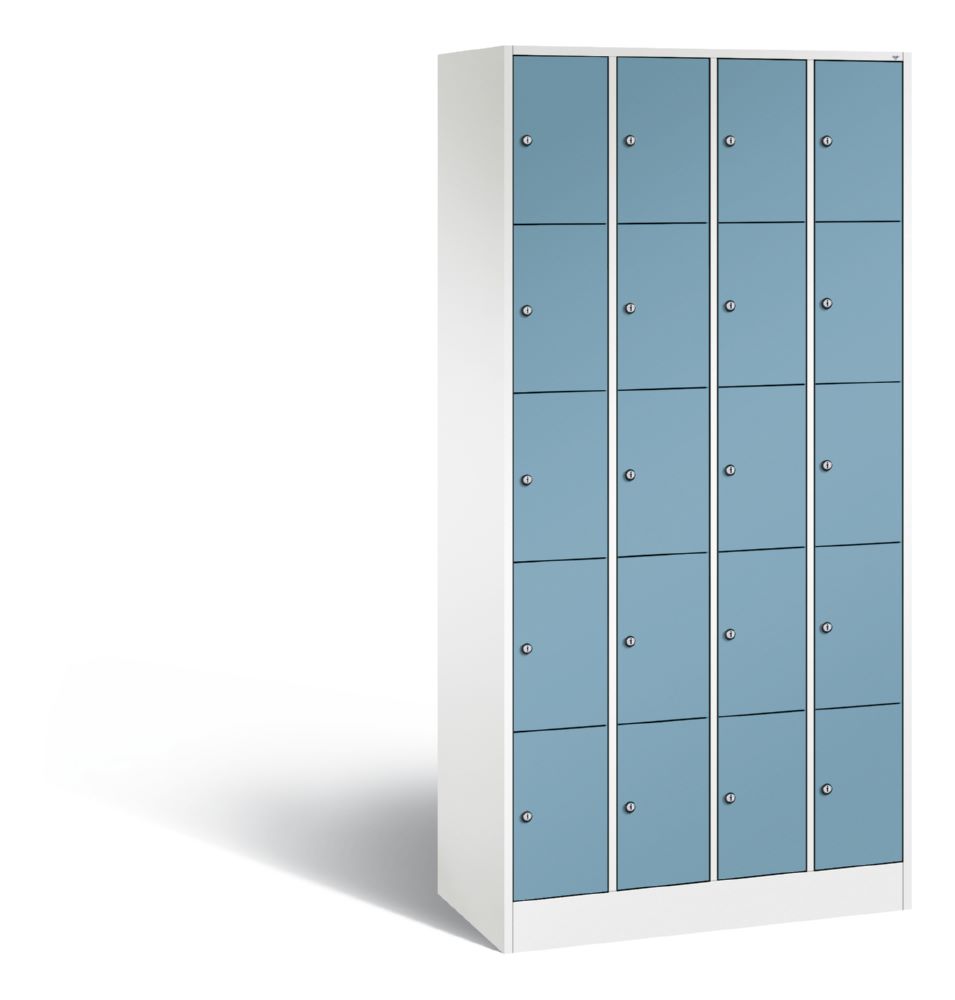 Produktbild C+P Schließfachschrank Serie 8070 H 1950 x B 900 x T 480 mm weiß horizontblau