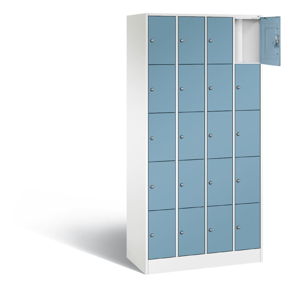 Produktbild C+P Schließfachschrank Serie 8070 H 1950 x B 900 x T 480 mm weiß horizontblau bild 2