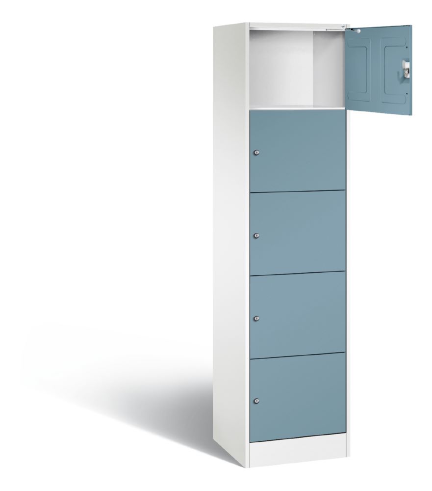 Produktbild C+P Schließfachschrank Serie 8070 H 1950 x B 460 x T 480 mm weiß horizontblau bild 2