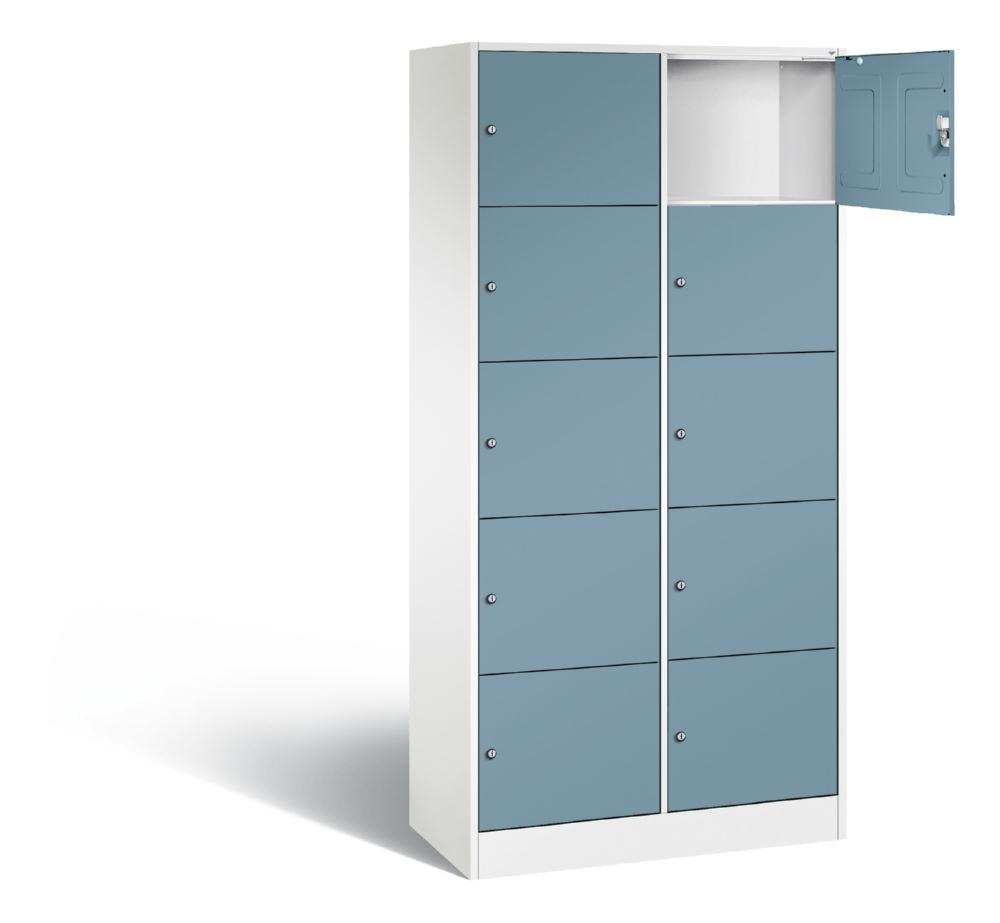 Produktbild C+P Schließfachschrank Serie 8070 H 1950 x B 900 x T x 480 mm weiß horizontblau bild 2