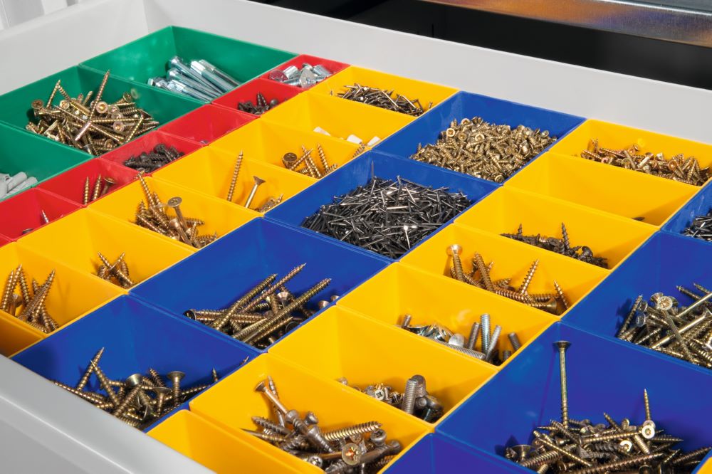 Produktbild C+P Schubladeneinteilung mit Kunststoffkästen 930 x 63 x 500 mm