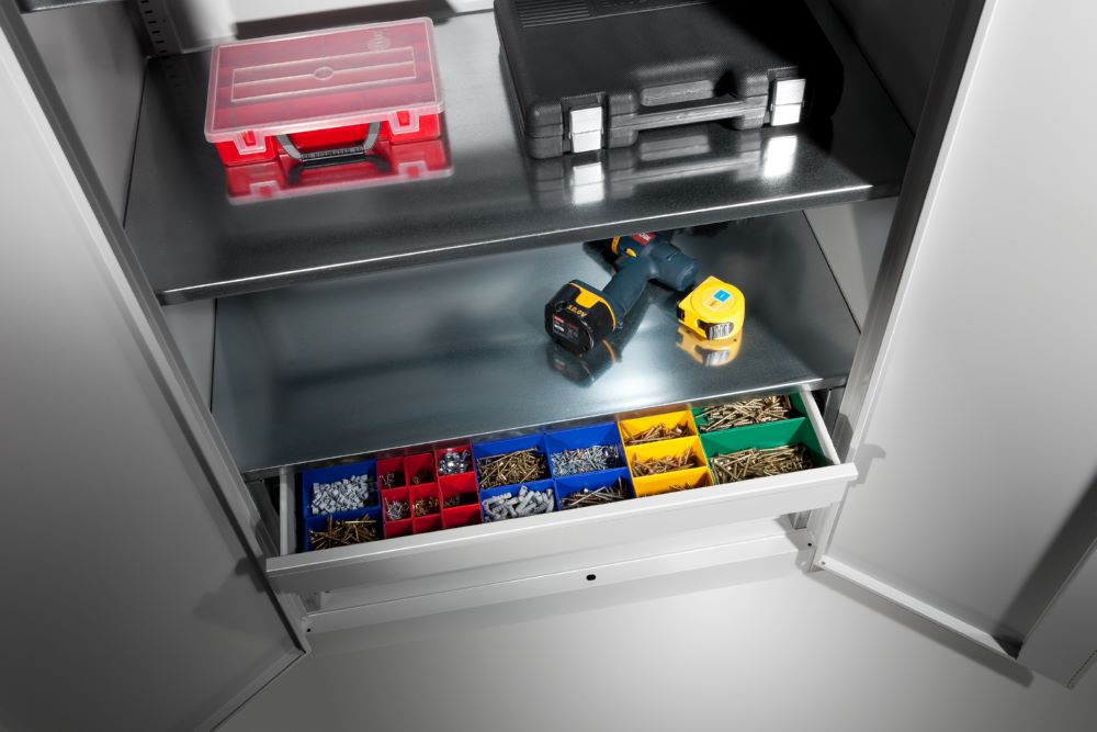 Produktbild C+P Schubladeneinteilung mit Kunststoffkästen 120 x 50 x 6,3 cm