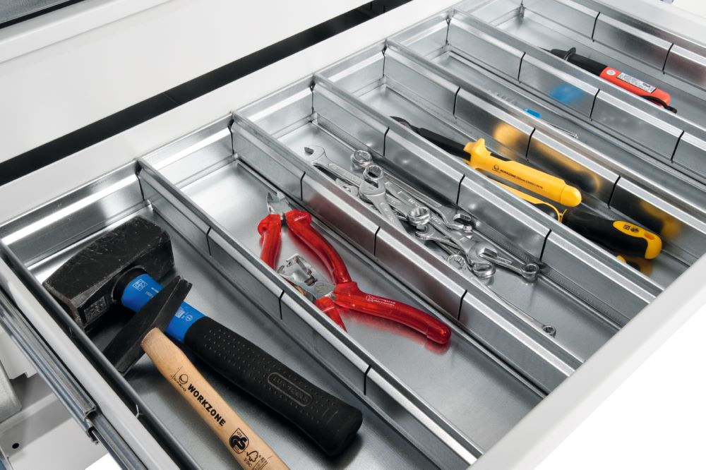 Produktbild C+P Schubladeneinteilung mit Trennblechen 93 cm für 14 Fächer