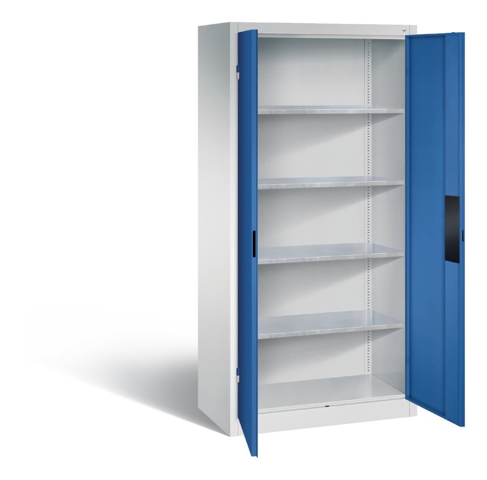Produktbild C+P Schwerlastschrank mit 4 Stahlböden enzianblau 930 x 500 x 1950 mm bild 2