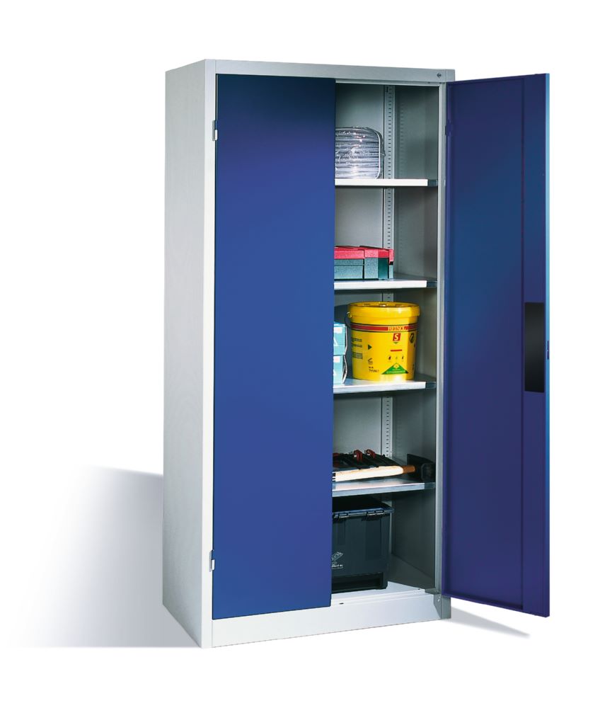 Produktbild C+P Schwerlastschrank mit 4 Stahlböden enzianblau 930 x 500 x 1950 mm bild 3