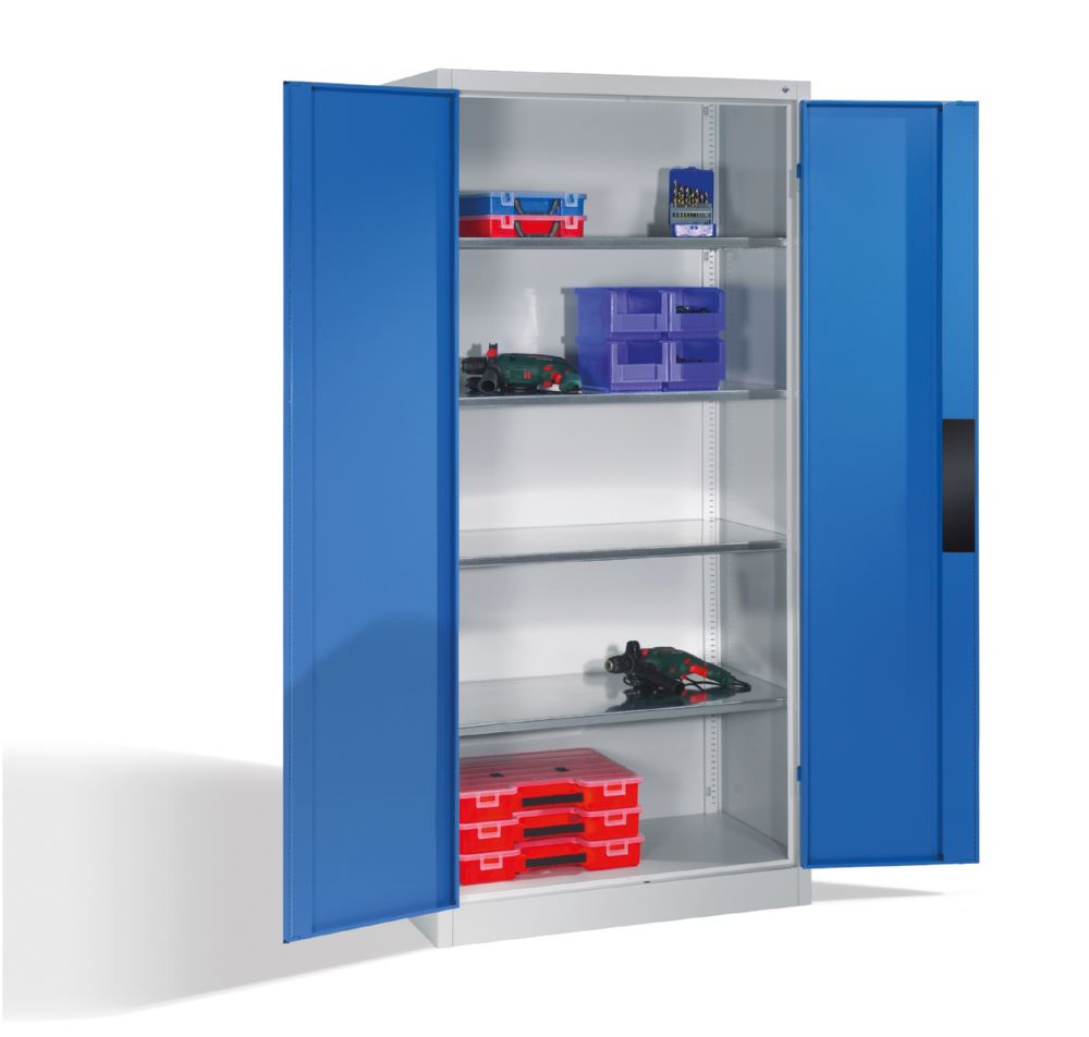 Produktbild C+P Schwerlastschrank mit 4 Stahlböden lichtblau 930 x 500 x 1950 mm bild 3