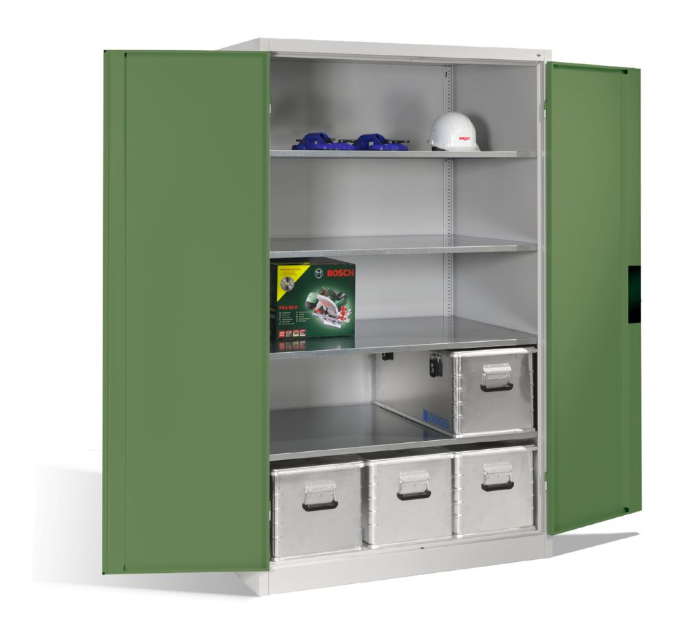 Produktbild C+P Schwerlastschrank H 1950 x B 1200 x T 800 mm lichtgrau resedagrün bild 3