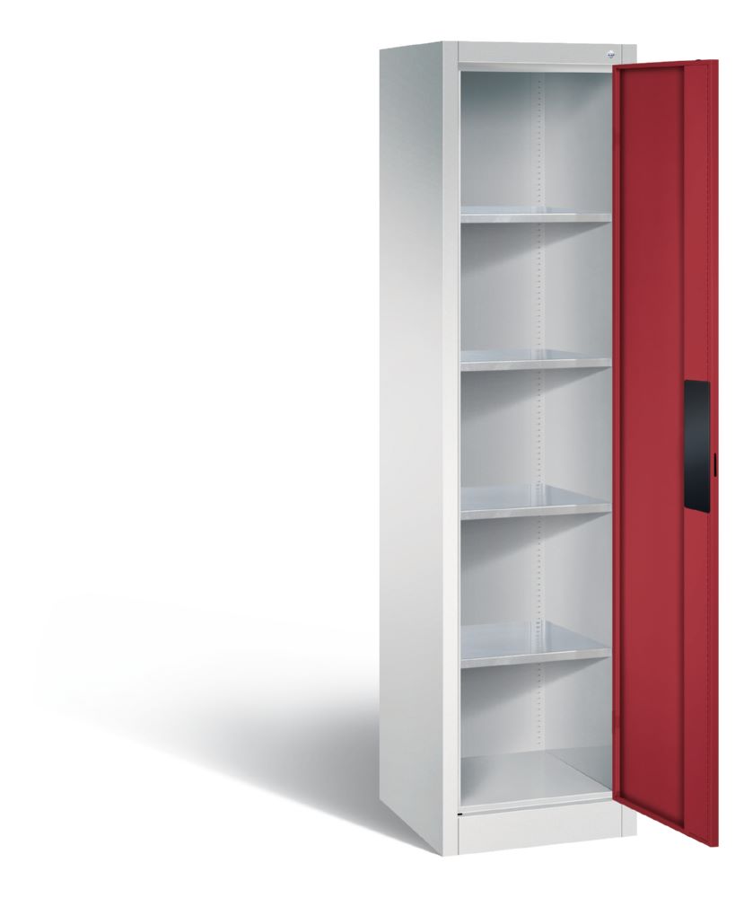 Produktbild C+P Schwerlastschrank mit 4 Fachböden rubinrot 502 x 500 x 1950 mm bild 2