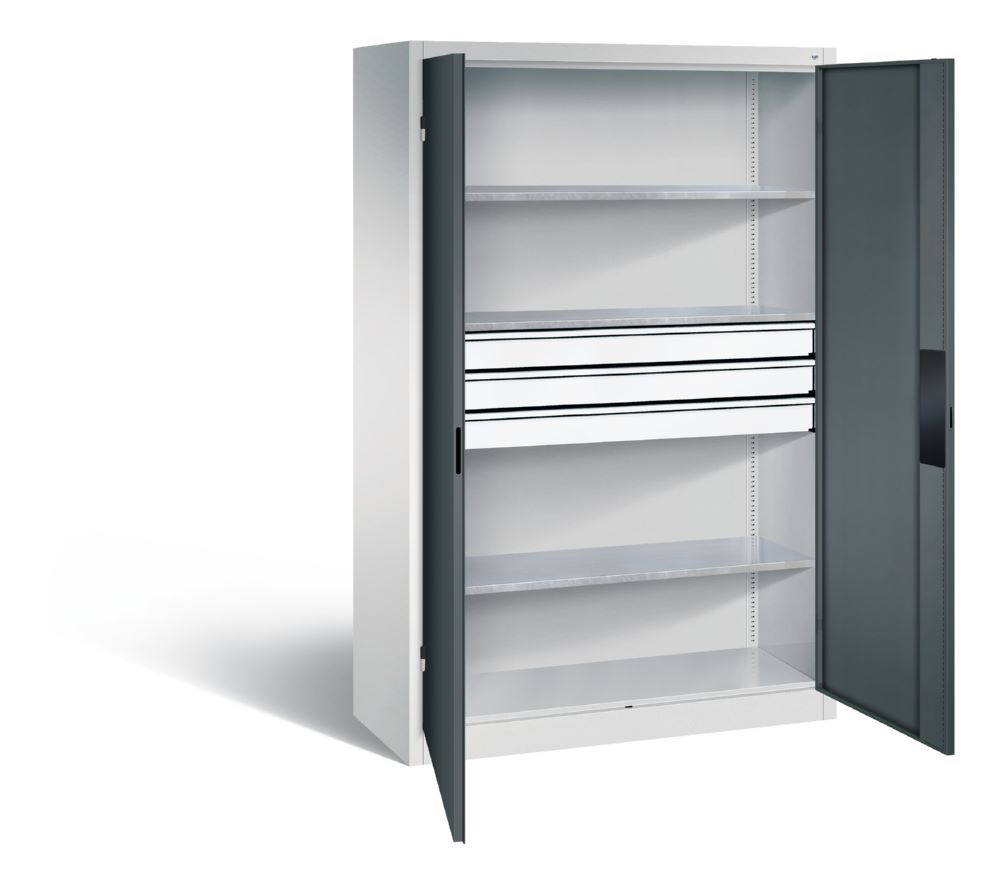 Produktbild C+P Schwerlastschrank mit Schubladen 1950 x 1200 x 500 mm lichtgrau anthrazit bild 2