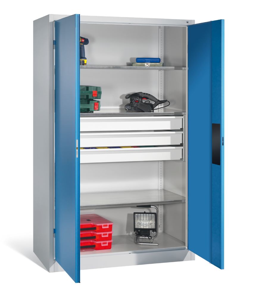 Produktbild C+P Schwerlastschrank mit Schubladen 1950 x 1200 x 500 mm lichtgrau lichtblau bild 3