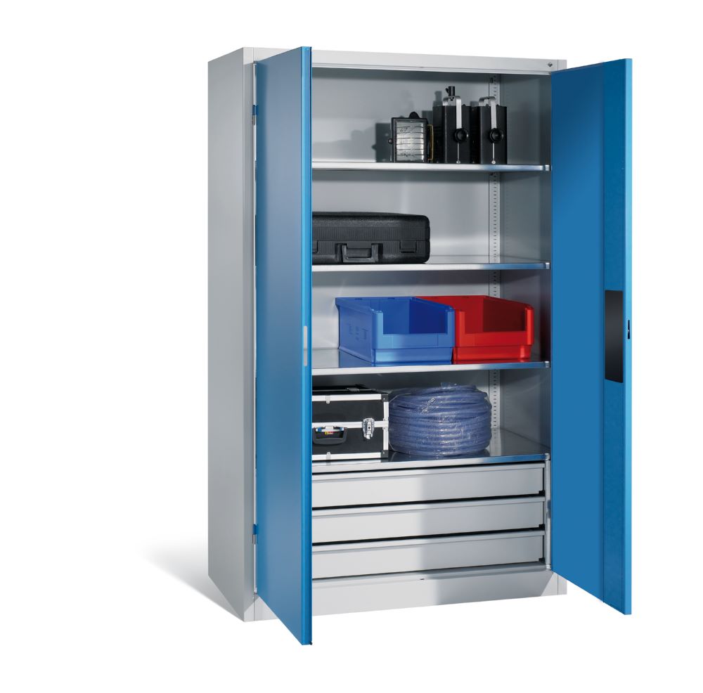 Produktbild C+P Schwerlastschrank mit Schubladen 1950 x 1200 x 500 mm lichtgrau lichtblau bild 3