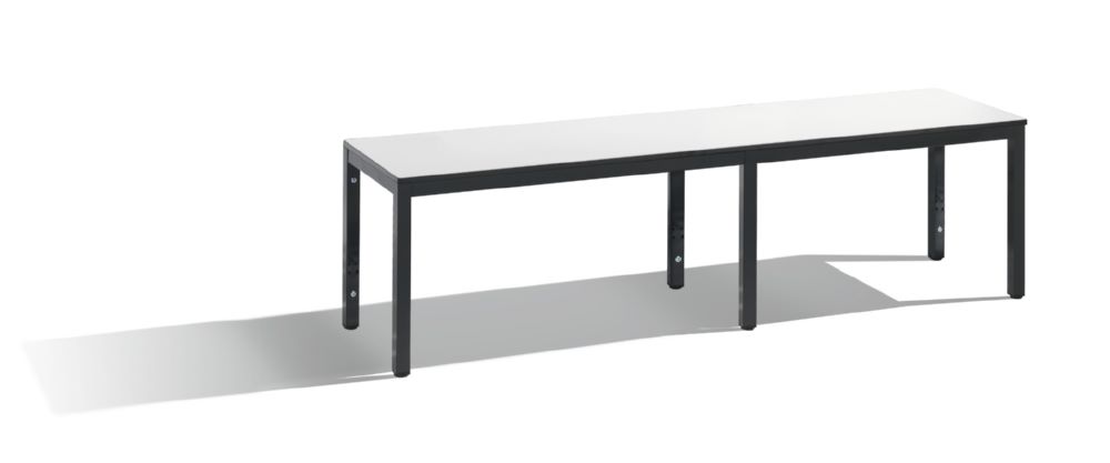 Produktbild C+P Sitzbank für Feuchtraum geeignet weiß schwarzgrau 1500 x 353 x 401 mm