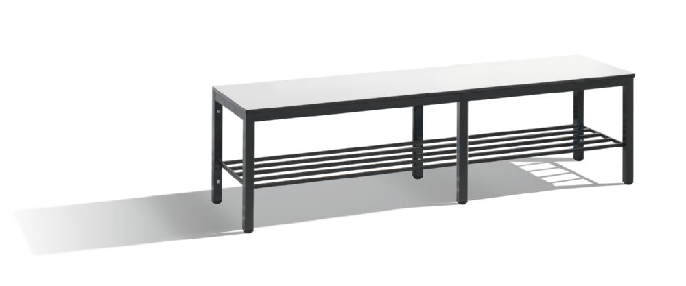 Produktbild C+P Sitzbank für Feuchträume schwarzgrau HPL weiß 100 x 353 x 401 mm