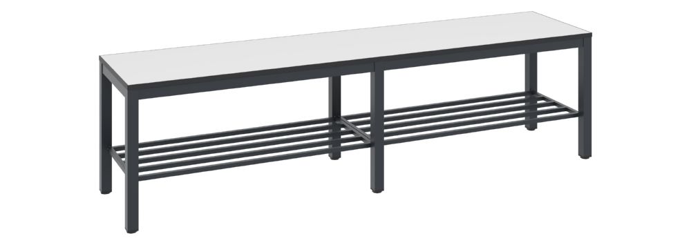 Produktbild C+P Sitzbank für Feuchträume schwarzgrau HPL weiß 100 x 353 x 401 mm bild 2