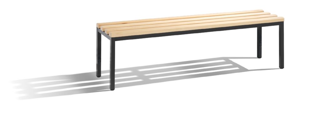 Produktbild C+P Sitzbank für Umkleidekabine in schwarzgrau 1500 x 350 x 420 mm